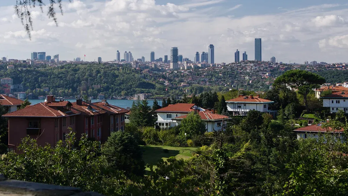 İstanbul Levent'teki finans merkezinin gökdelenleri